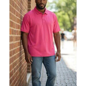 G•Mac By Kartel Mens Polo Shirt XL Pink Short Sleeve Button-Down Collar